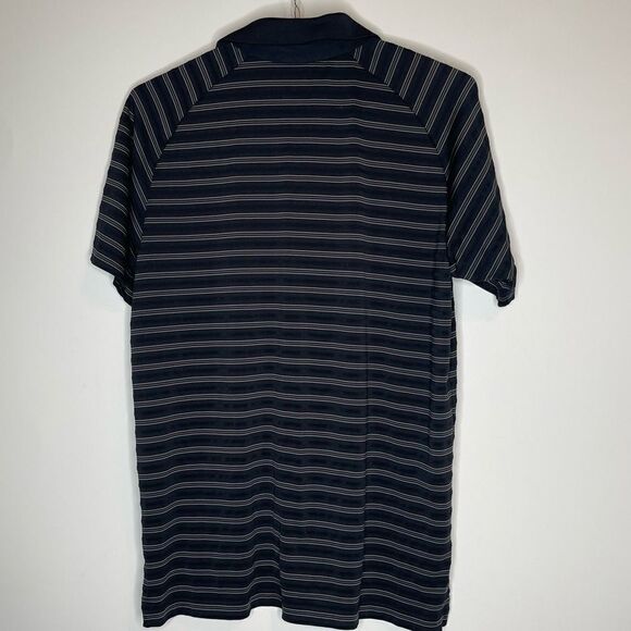 Oakley Black Short Sleeve Polo with Gray Stripes in Size Medium - Picture 5 of 5